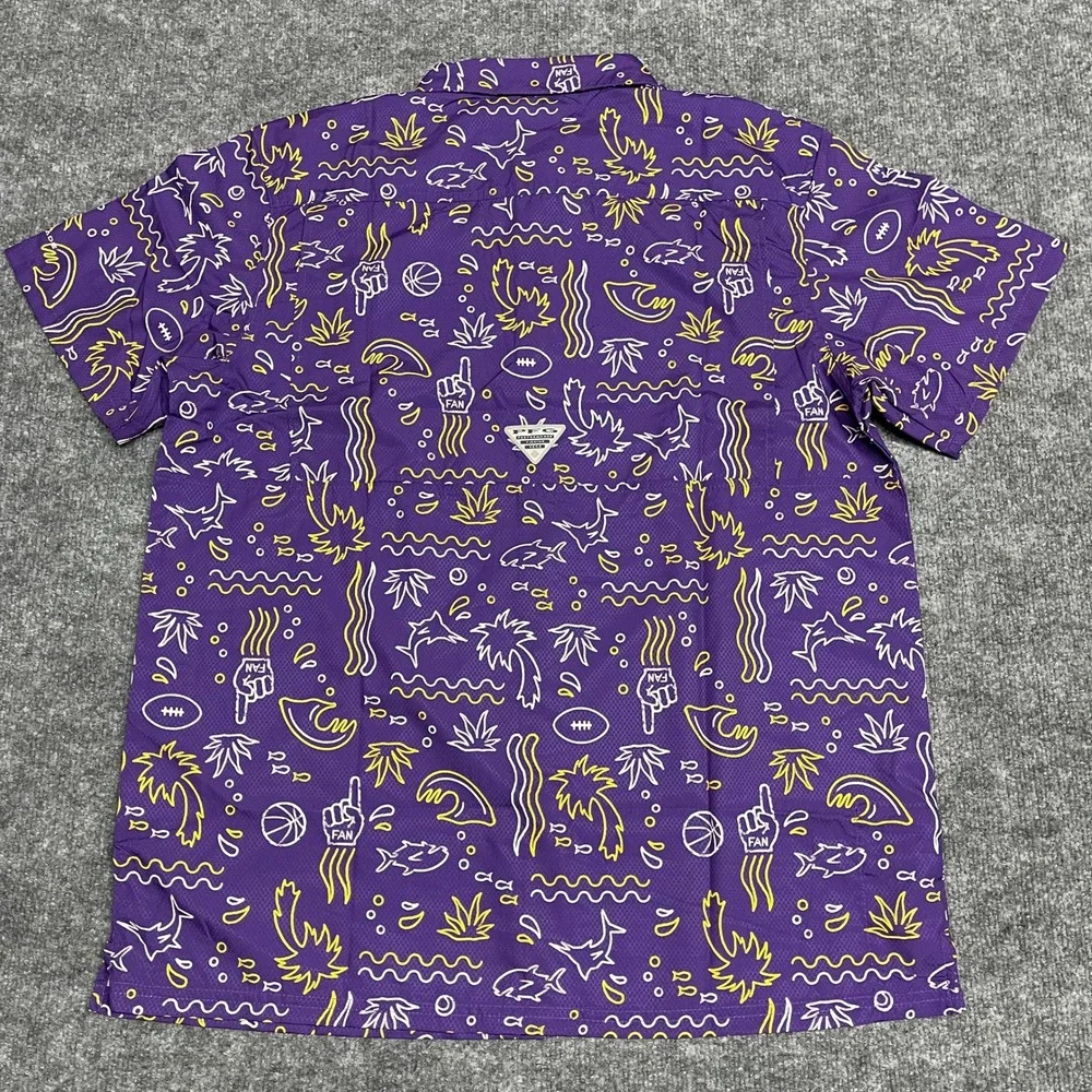 LSU Tigers Shirt Mens Large Purple Columbia PFG Super Slack Tide Vented NCAA - Picture 5 of 14